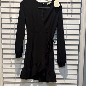 Altar'd State Elegant Black Ruffle Dress